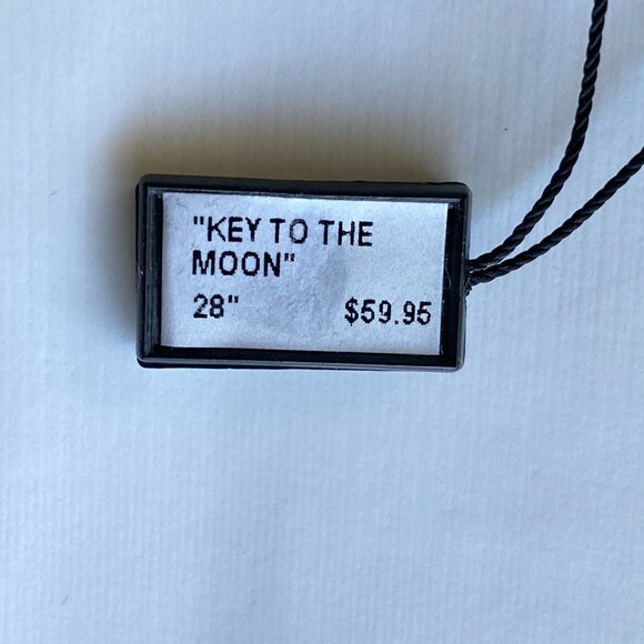 FAC Genuine Moonstone Rhodium Plated Key Necklace - Picture 4 of 6